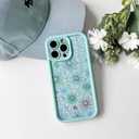 Lovmooful for iPhone 13 Pro Case Cute Color Flower Floral-Blue