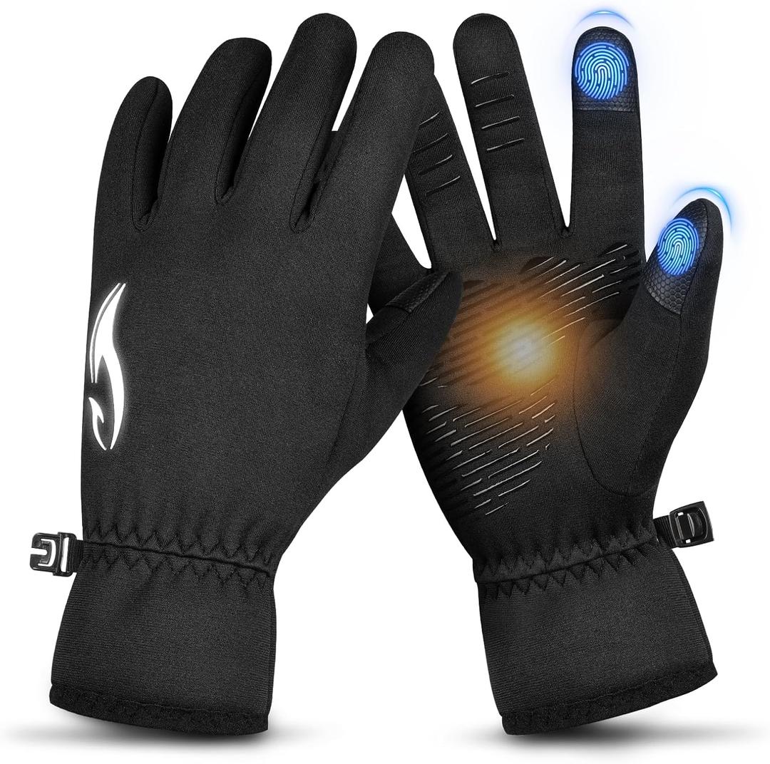 ATERCEL Gloves for Women Cold Weather, Winter Gloves Men,Touch Screen Warm Waterproof Gloves for Cycling, Running, Driving, Skiing, M