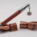 ACELY Executive solid heavy hand-shaped pen holder metal art craft paperweight for desktop organizer pen stand decoration (Anti-Red)