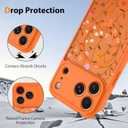 Magnetic Case for iPhone 17 Pro, Compatible with MagSafe,Cute Colorful Floral Pattern for Women Girls, Aesthetic Soft Slim Girly Pattern Phone Case Full Protection TPU, Orange