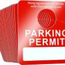 Remerry 500 Pack Parking Permit Hang Tags Bulk 3 x 2.75 Inch Temporary Parking Passes Pass Tickets, Plastic Placards PVC Tag for Rearview Mirror(Red)