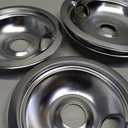 316048413 and 316048414 Stove Burner Drip Pans for Electric Stove Top - Perfectly Fit Frigidaire Kenmore Electric Range -Thickening to Prevent Bending and Rust - Include 2 x 6 in, 2 x 8 in
