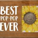 HOIJAUMAI Grandfather Wood Picture Frame Gift, Best Pop-pop Ever Rustic Wooden Photo Frame Father's Day Birthday Gift, Tabletop and Wall Mounting, Display Photo 4x6 Inch