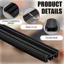 Pushglossy 2 Pcs 36" Slide on Door Sweep 1-3/4" Wide Vinyl Weatherstrip Seal for Exterior Doors, Energy Efficient Draft Stopper, Easy Slide in Installation, Blocks Dust/Insects/Noise(Black)