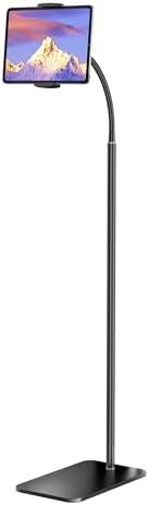 LanPavilion iPad Stand, Adjustable Tablet Floor Stand Metal Tablet Holder with Flexible Gooseneck, Compatible with iPad, Kindle, and Cell Phones (4.7''-13''), Ideal for Hands-Free Use