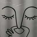 IAFWZX Wood Framed Funny Bathroom Wall Art, Abstract Humor Toilet Wall Decor, Minimalist Face Line Canvas Painting, Modern Black and White Bathroom Poster Print for Restroom Guest Bedroom 8"x10"