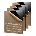 KINLINK 16x20 Plexiglass Sheets 1/8 inch-3mm Black Acrylic Sheets, Black Plastic Board Polycarbonate Sheet for DIY Project, Craft, Acrylic Sign, Weding Invitaton, 4 Pack