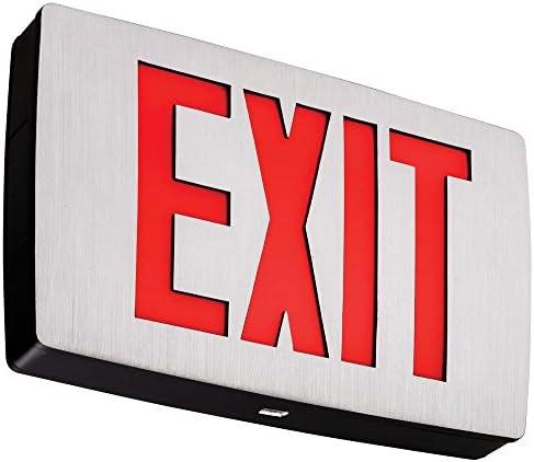 Lithonia Lighting LQC 1 R EL N LED Exit Sign Emergency with Red Letters,3 watts, Black