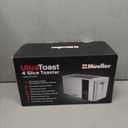 Mueller UltraToast Full Stainless Steel Toaster 4 Slice, Long Extra-Wide Slots for Bagels and Waffles, 6 Browning Levels, LED Display, Cancel/Defrost/Reheat Functions & Removable Tray, Kitchen Gadgets