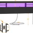 Aheaplus Headboard for Queen Size Bed with Storage, Headboards with LED Light, Power Outlets, USB Ports Queen Size Head Board, Wood headboard Only Sturdy and Stable Headboards, Modern, Black