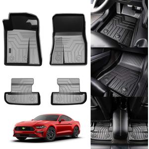KUST 3D Floor Mats for Ford Mustang 2015-2025 2026 (NOT for Mach-E), All Weather TPE Rubber Car Mats for Mustang Accessories 2 Row Floor Rear Odorless Non-Slip High Edges