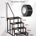 YOLANDO RV Steps with Handrail, 4 Steps RV Stairs w/Handrail for Elderly & Kids, Wide Platform for Hot Tub, Camper, Mobile Home, Porch, Pool, SPA, Pet Stairs, Outdoor and Indoor Use