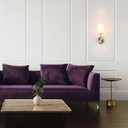 Globe Electric 51861 Clarissa 1-Light Wall Sconce, Matte Brass, White Fabric Shade, Bulb Not Included