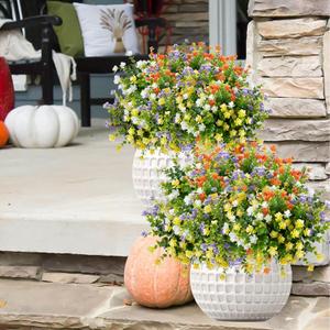NETAP Outdoor Artificial Flowers UV Resistant, 20 Bundles Fake Realistic Floral Greenery Plants for Outside Porch, Window Boxes, Garden, Yard, Inside Home Table Decor, MixColorA