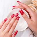 2 x TailaiMei Semi Cured Gel Nail Strips - 20 Pcs Gel Nail Stickers, UV Light Required | Real Polish Salon Quality & Easy to Use (Pearlescent Red341)