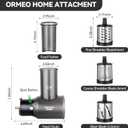 Slicer Shredder Attachments for ORMEO HOME Juicer Machine ZM1535 Cold Press Juicer,3 Interchangeable Blades,Cheese Grater with 360 Rotating Drum,Rotary Slicer/Shredder for Fruit,Vegetables,Nuts