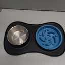 Dog Bowls Set 3 in 1, Anti Gulp Dog Bowl, Cat Bowls, Includes a Foldable Dog Bowl Mat, Suitable for Dry and Wet Food and for All Dog / Cat Breeds