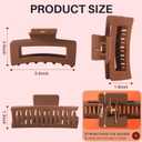 4Pcs Jumbo Claw Clips 5'', Unbreakable TPEE-Silicone Blend Hair Clip, Safe Shatterproof Non-Slip Hair Claws for Thick/Curly Hair, Durable Jaw Clips Women Girls(Red, Espresso, Lavender, Pink)