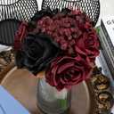 DIYDOFUN Wedding Bridesmaid Bouquets, Artificial Silk Flowers Arrangement for Ceremony Marriage Proposal Party Anniversary Decorations (Burgundy & Black, Set of 4 Bouquets)