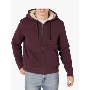 Men's Sherpa-Lined Full-Zip Fleece Hoodie Sweatshirt Size XL