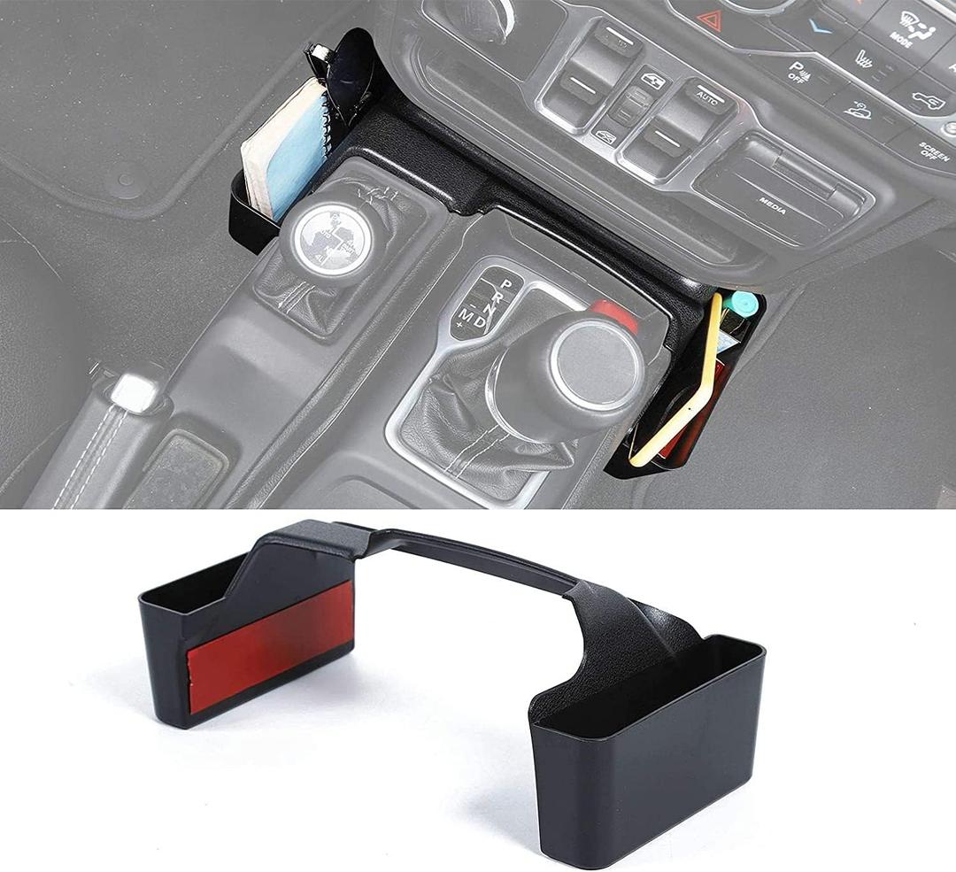 JWWY Gear Tray Organizer for 20182026+ for Jeep Wrangler JL JLU & for Gladiator JT 4xe, Gear Shift Storage Box Center Console Compartment Organizer, Interior Accessories, Black (Patent Design) (OEM Texture)