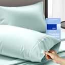 Thread Spread 100% Cotton Pillow Cases Queen Size Set of 2 - Luxury 400 Series Glee Collection Queen Pillow Cases (Sea Foam), Soft Cooling Breathable Hotel Cotton Pillowcases, Fits Standard Pillows