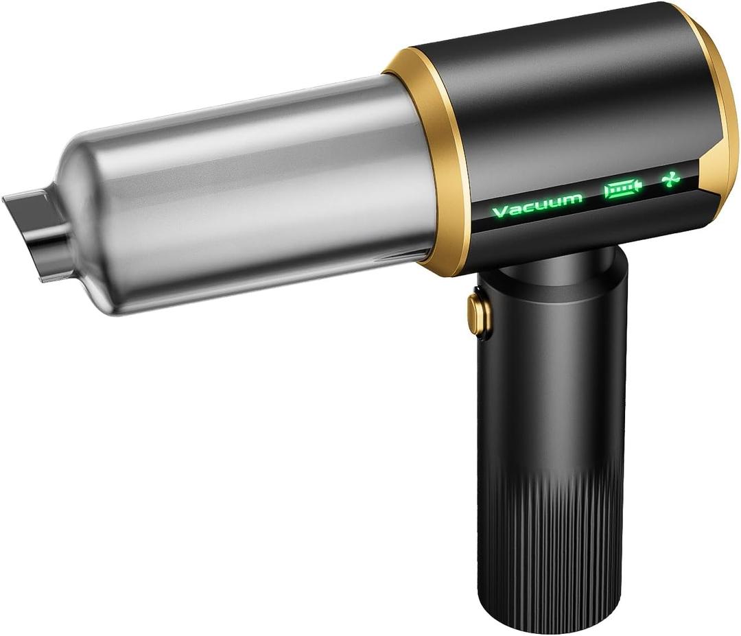 JIXINMIYUE Car Handheld Vacuum Cordless: Car Vacuum Cleaner with 16000Pa UltraStrong Suction, Brushless Motor & HEPA Filter  Lightweight Design for Drivers and Office Workers  Bone Black