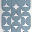 Half-Circle Felt Board Tiles, 12 Packs - Self Adhesive Wall Art & Acoustic Panels | Abstract Wall Decor for Home Office | Modern Pinboard - Gray Blue