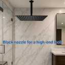 16-Inch XL Black Rain Shower Head, Wall or Ceiling Mounted 304 Stainless Steel Rainfall Showerhead, High Pressure Full Coverage with 324 Anti-Clog Nozzles