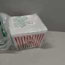Novelty Place Plastic Red & White Striped Classic Popcorn Containers for Movie Night - 9.25" Square x 5.9" Deep (2 Pack)