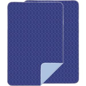 Washable Pads for Beds for Incontinence Adults-Extra Large XXL 34x52 Inch (Pack of 2) - Blue Hide Stains - Waterproof Underpads for Elderly - Reusable Bed Pad for Bedwetting