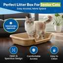 KittyGoHere Senior Cat Litter Box 1 Pack, Large Beach Sand Low Entrance Kitty Litter Box, Sized for Cats Comfort, Perfect for Senior and Arthritic Cats, Made in USA
