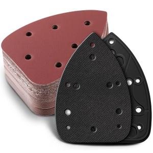 Mouse Sander Replacement Pads with Sandpaper Compatible with Ryobi Mouse Detail Sander, 40 80 120 180 240 Grits Sanding pad Compatible with CFS1503K CFS1503 CFS1502 CFS1503G (52pcs)