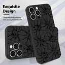 MZELQ for iPhone 13 Pro Case, Silicone Black Floral Flowers Cute Pattern, Magnetic Compatible with MagSafe Sunflowers Camera Protection Phone Case