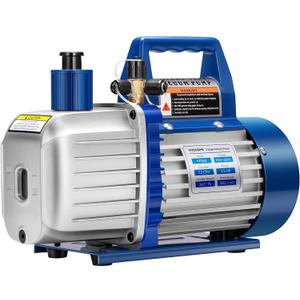 VIVOHOME 3/4 HP 7.2 CFM 110V Dual Stage HVAC Vacuum Pump for R134a R12 R22 R502 R410a Systems, Auto AC Vacuum Pump for Air Conditioner Servicing Resin Degassing with 2 Oil Bottles