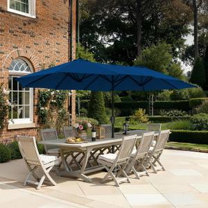 SUPERJARE 13FT Outdoor Umbrella for Patio, Double sided Pool Umbrellas with Fade Resistant Canopy, Large Table Umbrella for Deck, Market, Backyard - Navy Blue(No Base)