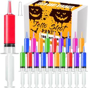 200 Pack Syringes with Tip Cap, 20ml Party Liquid Syringe BPA-Free Suringes for Jello Shot, Halloween, Thanksgiving, Christmas, Bachelorette Parties, Nurses, Graduation Party