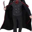 Morph Gothic Vampire Costume for Men - Jack The Ripper Cape - Adult Vampire Outfit - Spooky Halloween Attire L