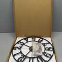 LEIKE Large Wall Clocks,Silent,Non Ticking,Battery Operated Big Retro Round Modern Metal Wall Clock for Living Room, Bedroom,Dinning Room,Farmhouse,Office,Home Decor-20 Inch(Black-Arabic Number)