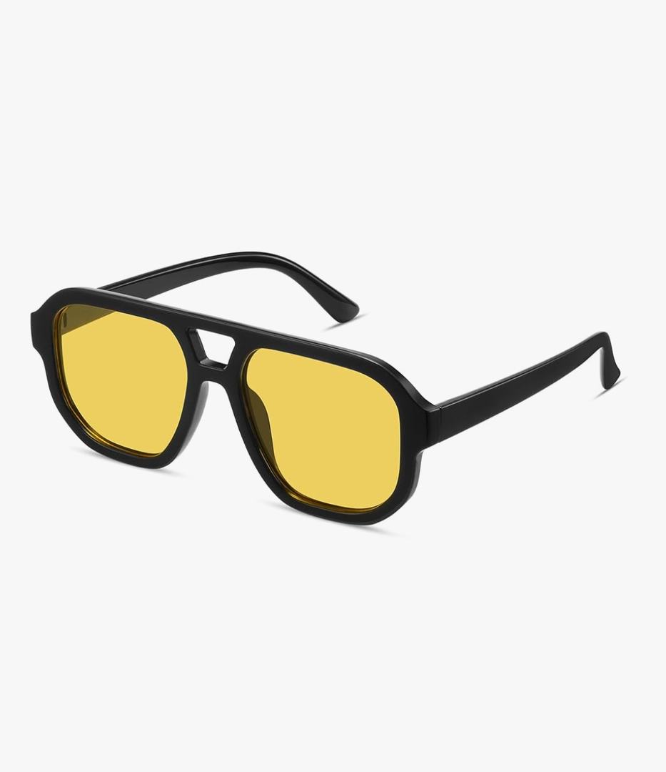 livho Trendy Polarized Square Aviator Sunglasses Women Men Square Eyewear Frame, Retro Sun Glasses for Women Men 2025 Shades