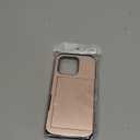 ATRAING Compatible with iPhone 16 Pro Case with Card Holder Dual Layer Heavy Duty Protective Shockproof Hidden Card Slot Slim Wallet Phone Cover for 16 Pro for Women&Men 6.3 inch Rosegold