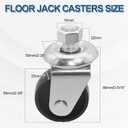 Floor Jack Caster Wheels for 4 Ton Floor Jack,16mm Stem Floor Jacks Casters, Pack of 2