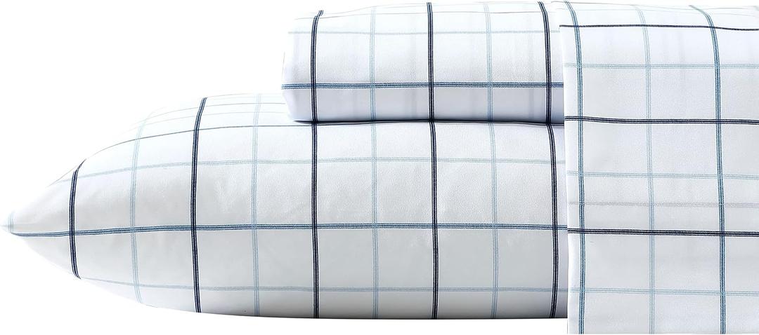 Nautica- Queen Sheet Set, Deep Pocket Fitted Sheet and Pillowcase Set, Casual Bedding Set (Clarkson Blue, Queen)