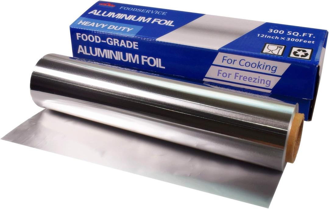 Heavy Duty Aluminum Foil, Food Grade Aluminum Foil Roll 12 Inches x 300 Feet, 0.85mil Thickness