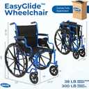 Invacare Wheelchair for Adult, Compact Folding Manual Wheel Chair with Flip-Back & Removable Desk-Length Arms, Fold-Down Backrest, Lightweight Design, Swing-Away Footrests, 300lb Weight Capacity