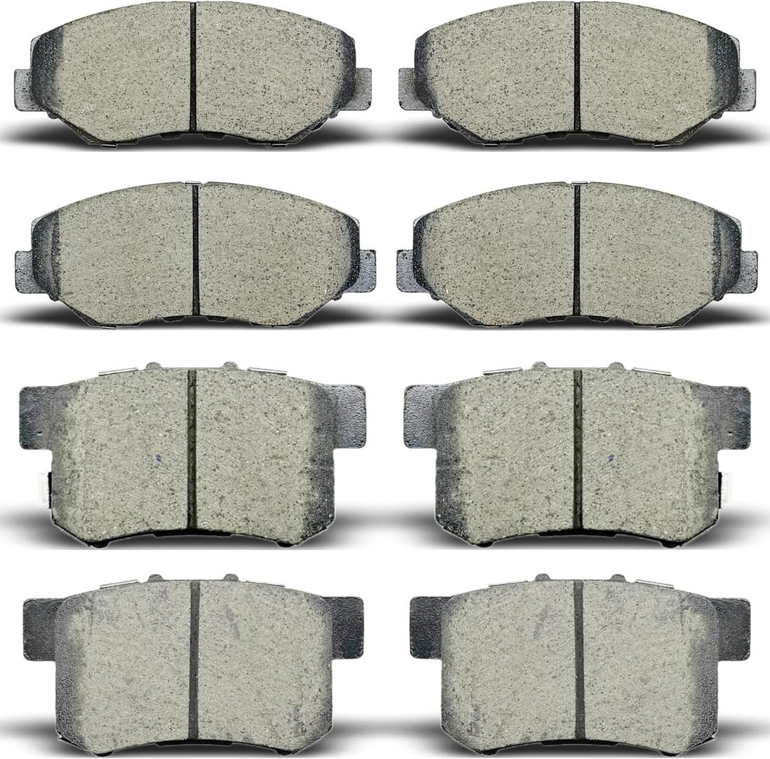 8pcs Ceramic Front Rear Brake Pads Fit For 2005 2006 Honda CR-V, for 2012 2013 2014 2015 2016 Honda CR-V FWD ONLY