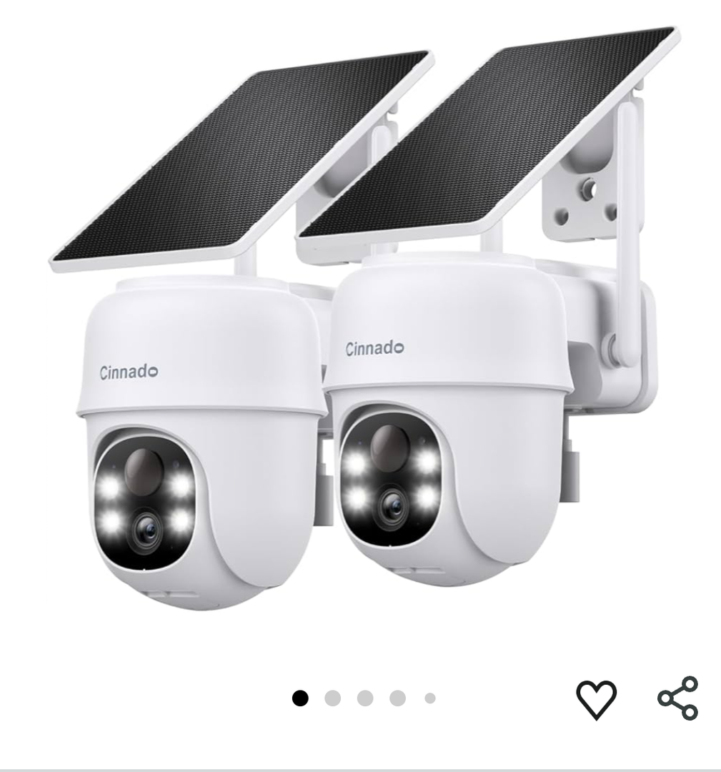 2K Cameras for Home Security-2.4G WiFi Outdoor Camera Wireless Solar/Battery Powered with solar panel, 360° Viewing, AI Human Detection, Color Night Vision, with SD Storage, Works with Alexa(4 Pack)