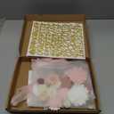 MotiMind 46 Pcs DIY Graduation Cap Decorations Kit Included Paper Flowers, 3D Butterfly Stickers, Rhinestone, Letter, Pearl Stickers, Mesh Ribbon Bow for DIY Grad Cap Decor(Pink)