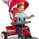 Radio Flyer Ultimate All-Terrain Stroll 'N Trike, Ages 1-5, Convertible 4-in-1 Tricycle, All-Terrain Tires, Parent Push Handle, UV Canopy, Accessories, Safety Harness, Stroller Tricycle for Toddlers, 30.71" x 21.65" x 41.34"