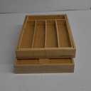 2-Piece Bamboo Silverware Organizer, Expandable Kitchen Drawer Organizer for Cutlery and Utensils, Multifunction Adjustable Bamboo Wood Cutlery Tray in Drawer for Flatware, (Natural)